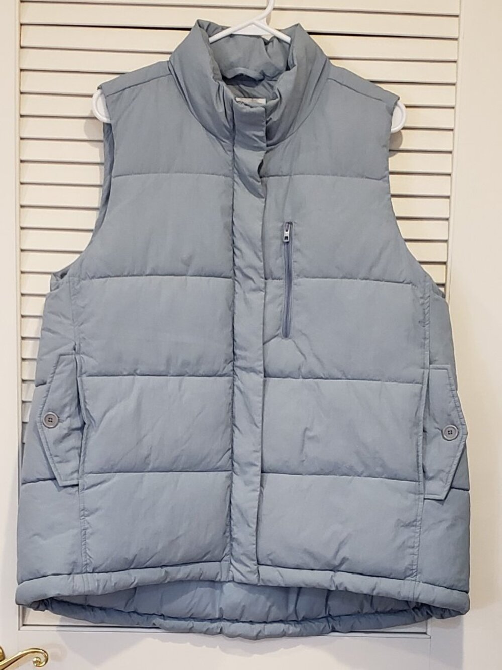 Madewell Women's Textured Nylon Terrace Blue Puffer Vest Size L